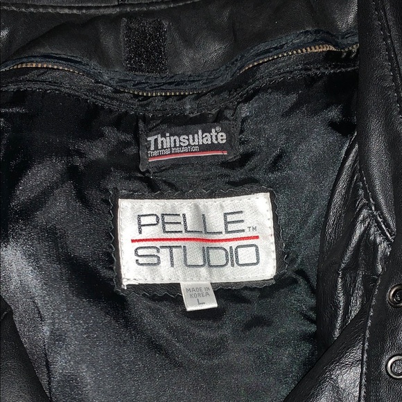 Vintage EUC Women's Black Leather Coat/Trench by Pelle Studio - Picture 3 of 16